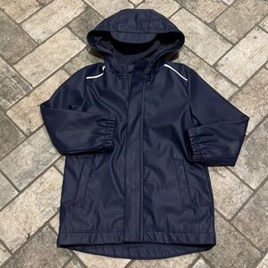 Toddler Boy Cat & Jack Dark Blue Hooded Rain Jacket: Size 5T